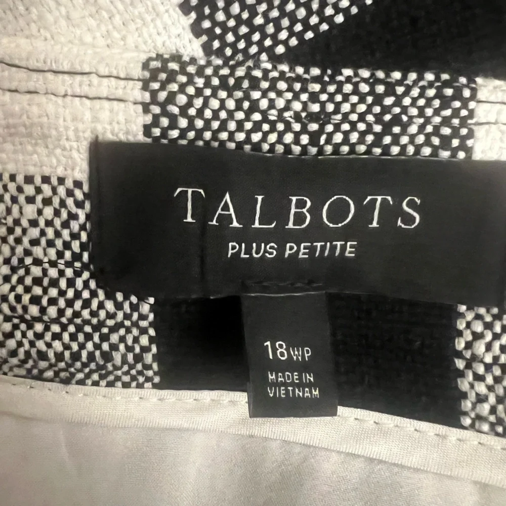 Talbots Black and White A-Line Skirt. A026